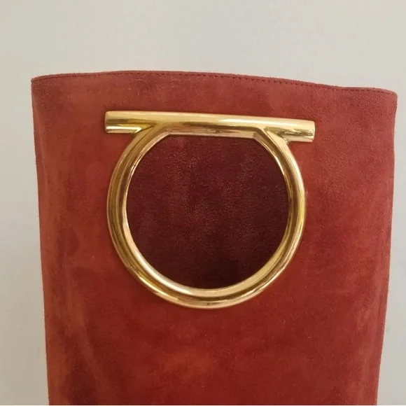 New with box SALVATORE FERRAGAMO Suede Knee High Boots - Picture 11 of 11